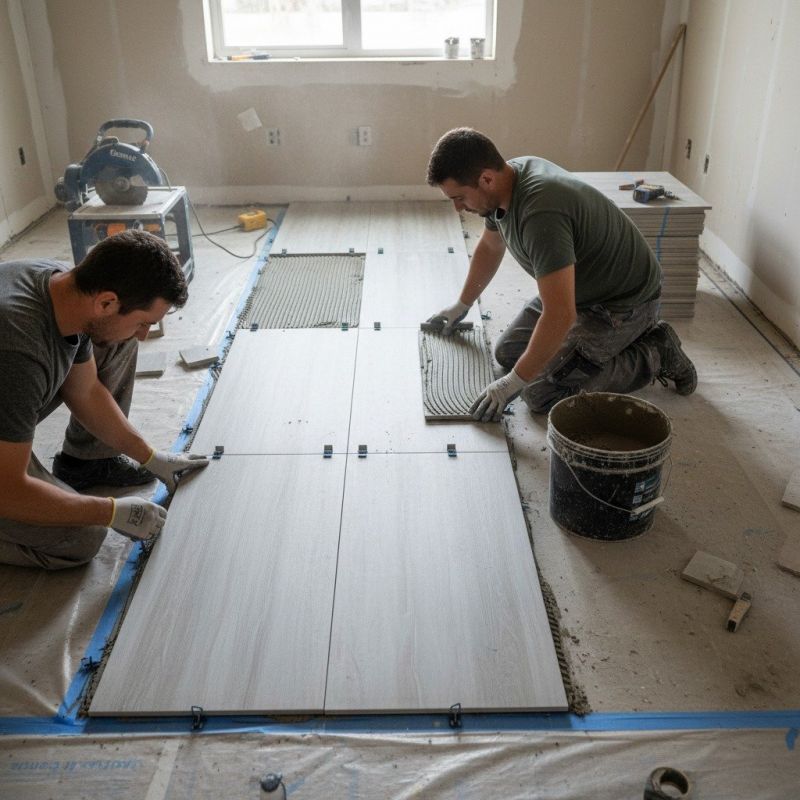 Hearth Tile Installation detail